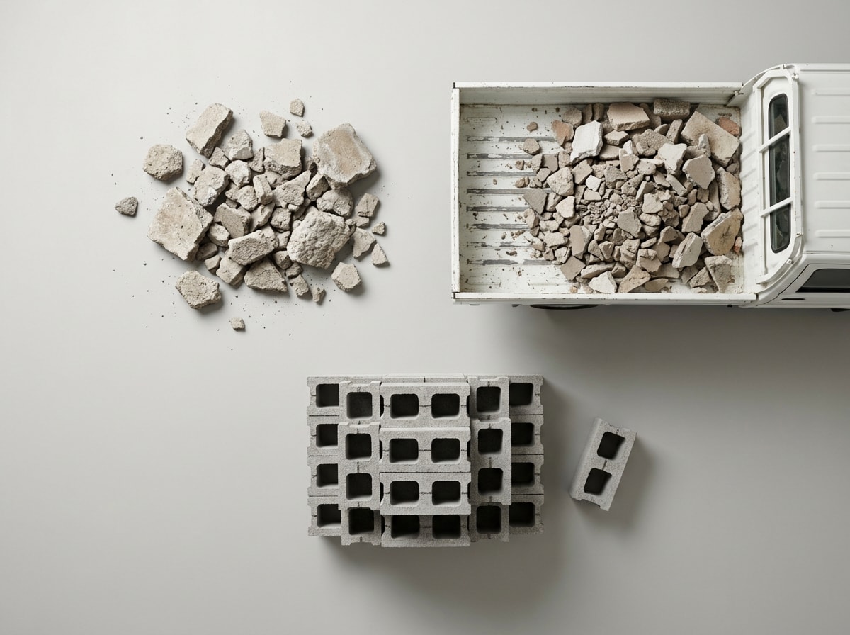 Comparison chart showing concrete disposal cost ranges by method, from free listing to full dumpster rental